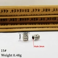 Vintage silver 7x5mm cylinder bead with ethnic patterns and 3mm hole for DIY jewelry - 15# (7mm x 5mm, Hole 3mm)