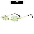Lunettes de soleil sans monture aile de chauve-souris avec verres vert clair - Monture Or Vert