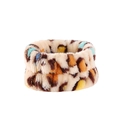 Bracciale assorbente in flanella leopardata per lavare il viso in marrone e blu - Polsino Singolo (32#) / Leopardo Giallo