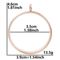 Rose gold round stainless steel locket pendant 3.5cm inner diameter with size details - Inner Diameter 35mm - Cavity Thickness 3.5mm / Rose Gold