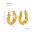Boucles d'oreilles créoles classiques en acier inoxydable plaqué or 18 carats poli - Boucle d'Oreille Géométrique en U (ZE1272G)