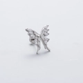Silver butterfly cartilage earring with marquise-cut zircons and screw back - Silver White Zirconia Style (A02-1#)