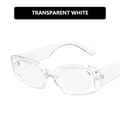 Occhiali da sole retrò hip-hop con montatura bianca trasparente e design rettangolare - Bianco Trasparente