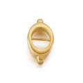 Polished gold curved double-loop hollow connector for DIY jewelry making and necklaces - Gold (KLJ4049-Z)