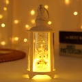 Weiße Weihnachts-LED-Laterne mit Rentier-Motiv und warmem, sanftem Leuchten - Elch