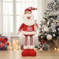 Standing Santa Claus plush toy with long striped legs and knitted Christmas tree sweater - Santa Claus Telescopic Ornament