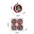 Weihnachtsbaumschmuck-Set mit roten transparenten Kugeln und Miniatur-Tannenbäumen - Weihnachtsbaum Halbkugel (4er Set)