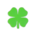 Green four-leaf clover silicone bead for baby pacifier clips and teething accessories - Green