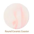 Round ceramic mat with elegant pink and white marble pattern for wax sealing - Pink Round Marble Texture Ceramic Pad / Pink