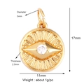 Gold-plated copper evil eye pendant with clear zircon and dimensions 17x11mm - Gold Rhinestone Evil Eye Style (K093036K2-Gold)