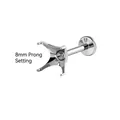 Montatura a quattro griffe da 8mm in titanio F136 con perno piatto argento - Castone Vuoto 8mm (Accessorio 055)