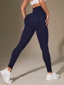 Donkerblauwe naadloze yoga legging voor dames met hoge taille en corrigerend effect - S / Marineblauw