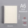 A6 size grid paper spiral notebook with 80 sheets and durable metal double coil binding - A6-Grid 2 Packs