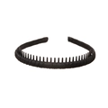 Classic black non-slip floral headband with teeth for women’s summer hair styling - 127 Solid-Black