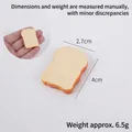 Miniature PVC toast bread keychain charm with realistic brown baked edges and 4cm size - 4cm Toast Slice (No chain)