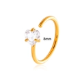 Piercing al naso a C da 8 mm in acciaio dorato con zircone a forma di cuore - Stile Cuore (2602-3) / Oro