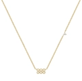 Minimalistische Goldkette aus Titanstahl mit dreifachen Ringanhängern und kleinem Diamant - 888