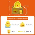 Cute yellow duck bamboo fiber children tableware set with plate and bowl in gift box - Little Duck 4-Piece Gift Set