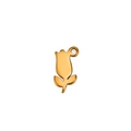 Minimalist golden stainless steel tulip flower pendant on a clean white background - Gold