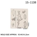 White silicone mold with heart balloons, clouds, and floral shapes for fondant or resin - Style 1 (Square) / Gray
