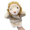 Marionnette à main lion en peluche pour enfants en tissu doux beige et marron - Lion