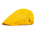 Gorra plana amarilla de malla transpirable con hebilla lateral ajustable para verano - Ajustable / Amarillo