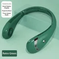 Portable neck fan in retro green with 5000mAh battery and digital battery display - Retro Green/Digital Display