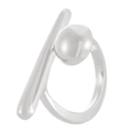 Anello aperto geometrico minimalista in argento con design a sfera e barra - Stile Creativo Sfera E Barra Argento (Bianco K Tondo 4669)