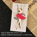 Silicone mold for ballet girl fondant with white rectangular frame and dimensions - Gray