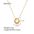 Detail view of a gold pearl necklace with dimensions and weight specs for the pendant - JDN21373-Gold Fine Chain Round Pearl
