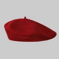 Close-up of dark red wool beret showing premium felt texture and minimalist design - One Size / Burgundy