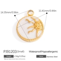 18K gold plated stainless steel sun totem pendant with white zircon in small size - Gold White Sun Totem Pendant (PJ91203(Small))