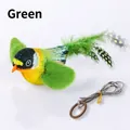 Gioco gatto a forma di uccellino con piume naturali e corda elastica per appendere - Luì Piccolo Verde