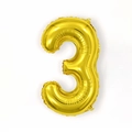 Shiny golden number 3 foil balloon for birthday party decorations with metallic finish - 16 Inch Number 3-Gold