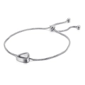 Pulsera geométrica de triángulo plateado con cadena de caja y cierre deslizante ajustable - Color Acero (KB123871-KFC)