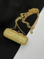 Mini crystal lipstick crossbody bag in luxurious gold finish with elegant metal chain - Small Diamond Style / Gold