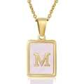 Pink Shell Letter M Style (With Chain)
