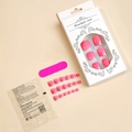 Macro shot of 24 pink gradient press-on toenails set with nail file and adhesive stickers - Pink Gradient Shell Style (XG-61-30)