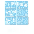 Set de 124 pegatinas de Navidad electrostáticas de PVC con Papá Noel y muñeco de nieve - Trineo Casa / 6 Hojas/Set