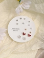 Mix of gold and silver studs with pearls and heart gems on a display card - FX881-1 (Mixed Styles Set)