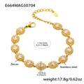 Golden stainless steel bracelet with oval zircon stones and adjustable lobster clasp closure - 5A Zirconia Pave Oval Style / 16+5cm / Gold