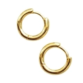 Orecchini a cerchio classici placcati in oro 18K con finitura metallica lucida da donna - Oro Grande
