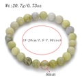 Detail showing 8mm natural chalcedony beads with 19-20cm circumference specifications - 8mm Beads / Olive Jade (AB855-08)