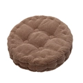 Detail of round coffee brown corduroy seat cushion showing thick 9-hole quilted padding - Cayenne Camel (Round)