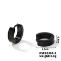 Boucles d'oreilles créoles noires en acier inoxydable poli pour hommes et femmes 1,3 cm - Largeur 0.4cm / Noir (1.3cm*0.4cm)