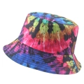 Cappello da pescatore reversibile in cotone tie-dye con stampa 3D colorata e street - 58cm / Tie-dye Street alla Moda (Colore 19)