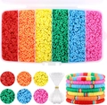 Detailed set of vibrant rainbow clay beads with elastic cord and plastic organizer box - Rainbow Series (6000pcs) with String
