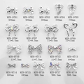18 designs of silver alloy bow nail charms with pearls and rhinestones flat lay - Silver Bow-9701(9701)