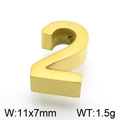 Golden titanium steel number 2 pendant 11x7mm for minimalist creative necklace - Number 2 (KLJ4354-Z)
