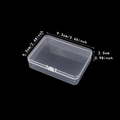 Compact clear plastic jewelry organizer box measuring 9.3x6.3x2.5cm for portable storage - 9.5 Rectangular Box